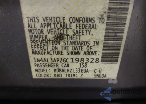 2016 Nissan Altima 2.5 Sr from USA, damaged, VIN 1N4AL3AP2GC198328